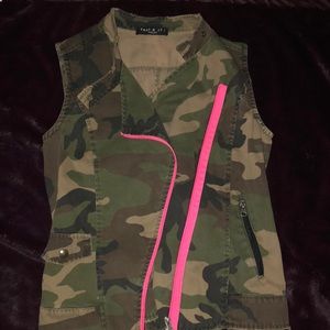 Army Vest with Hot pink trimming
